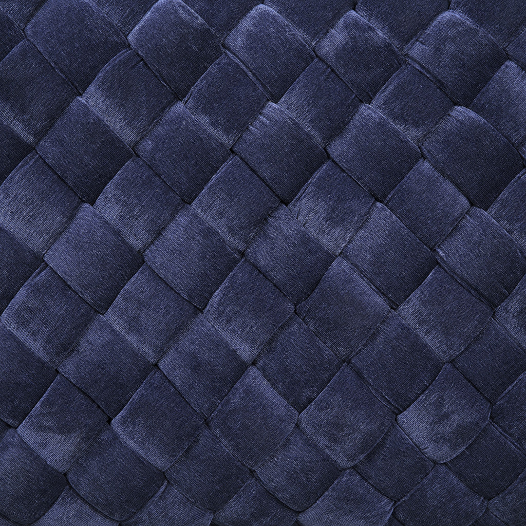 39" Navy Blue And Black Upholstered Velvet Bench By Homeroots - Image 8