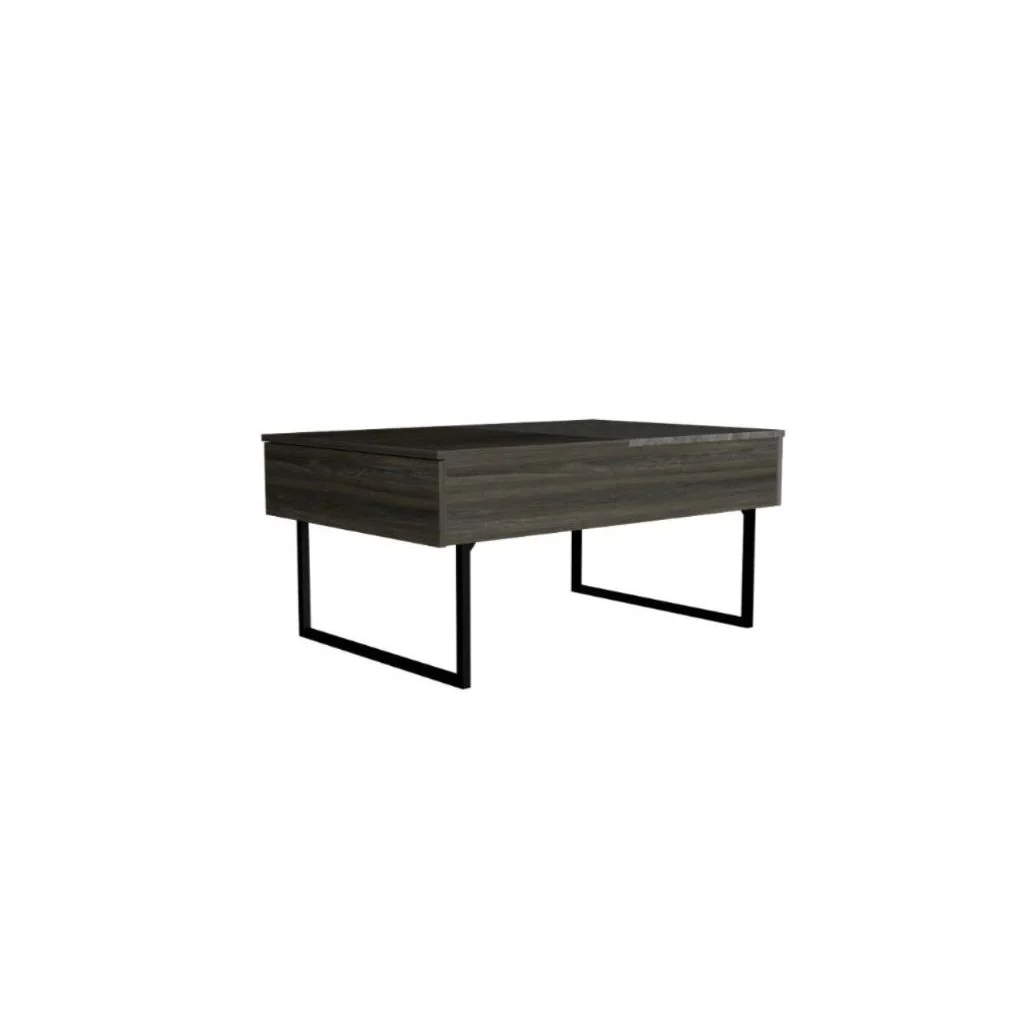 39" Onyx And Carbon Rectangular Lift Top Coffee Table With Drawer By Homeroots - Image 8