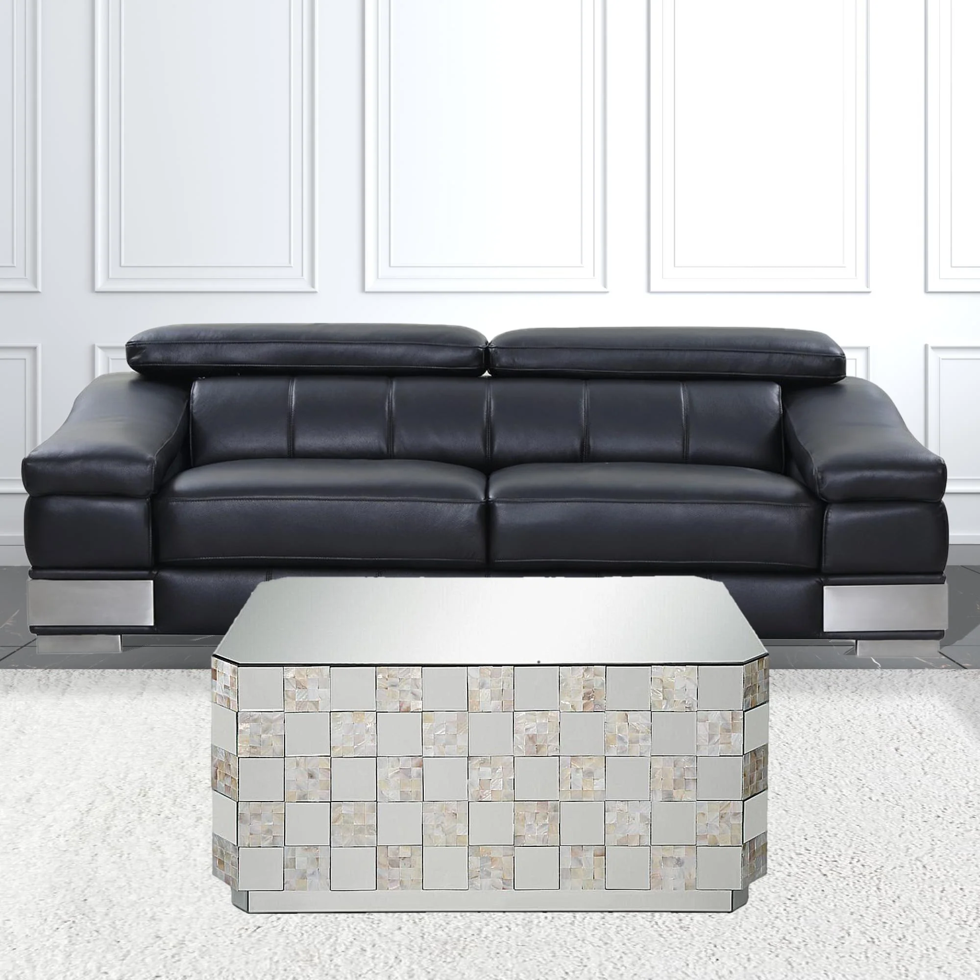 39" Silver Mirrored Rectangular Mirrored Coffee Table By Homeroots - Image 2