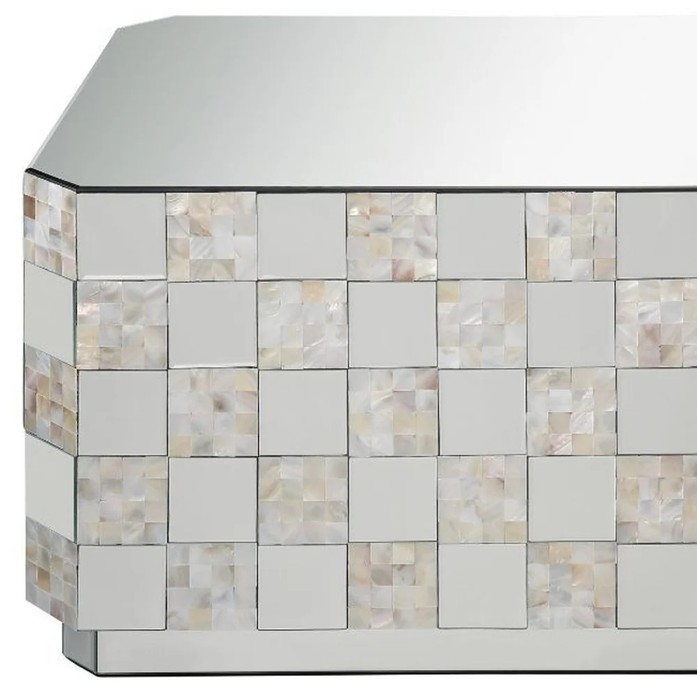 39" Silver Mirrored Rectangular Mirrored Coffee Table By Homeroots - Image 4