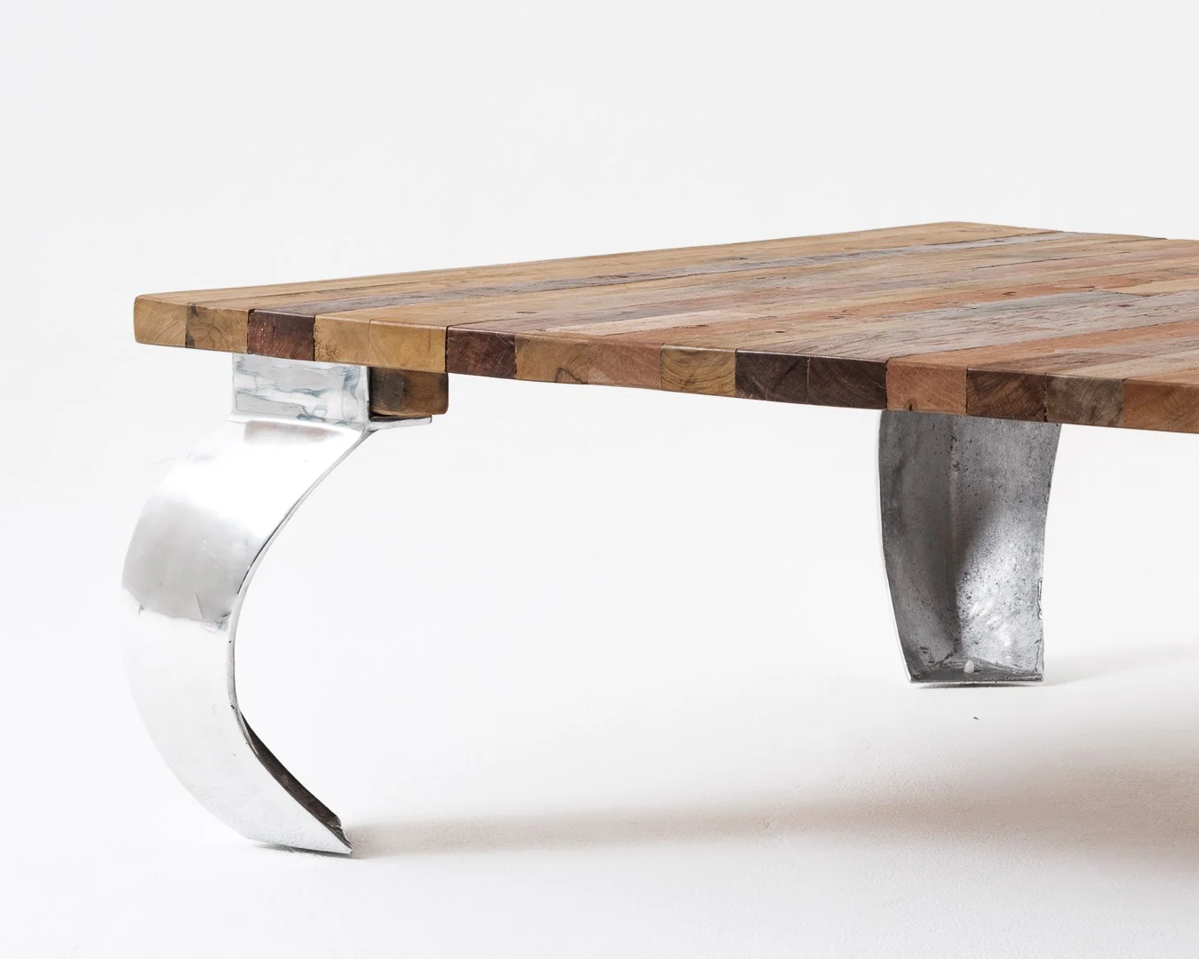 39" Steel And Reclaimed Wood Contemporary Square Coffee Table By Homeroots - Image 5