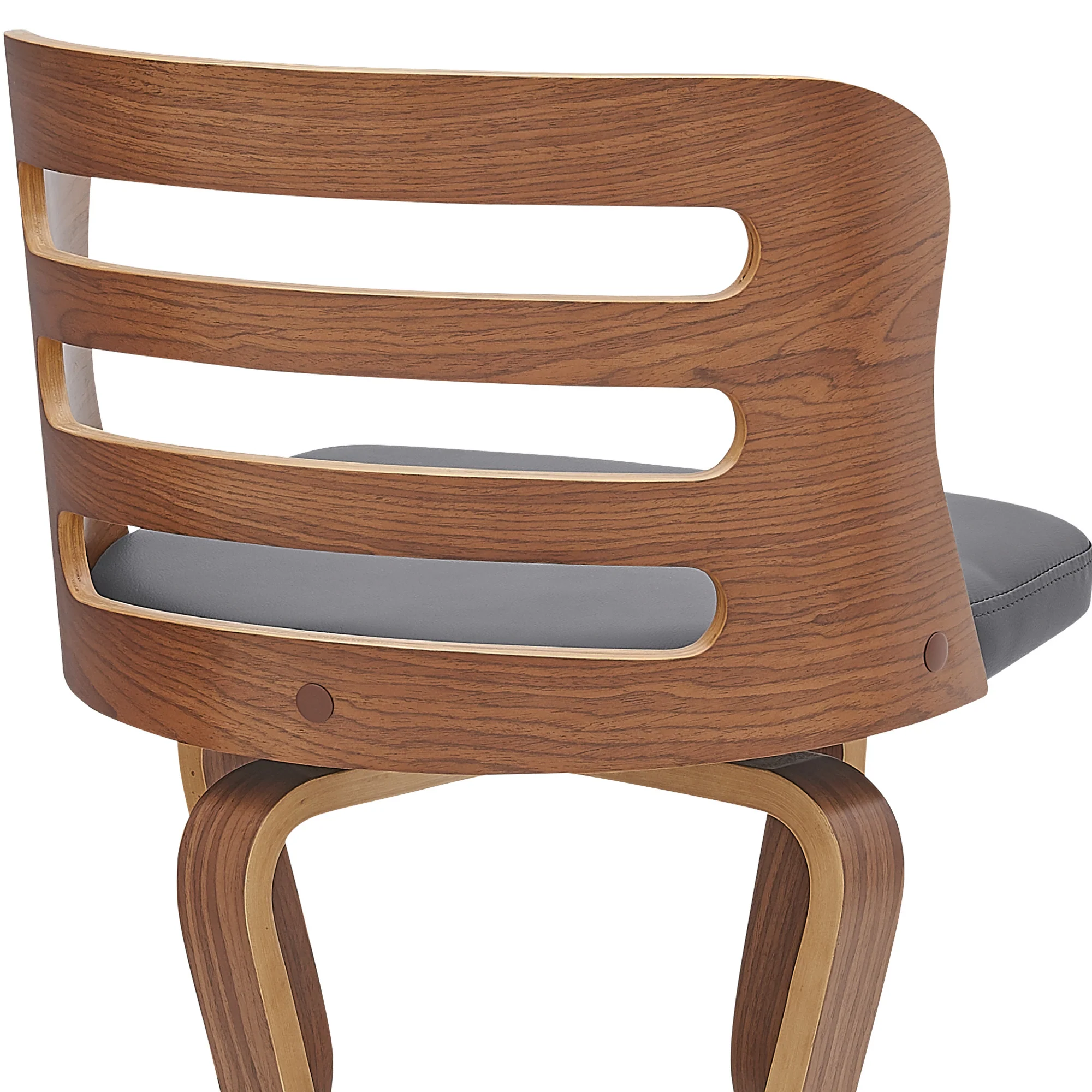 39" Walnut And Gray Bar Height Swivel Full Back Bar Chair By Homeroots - Image 8