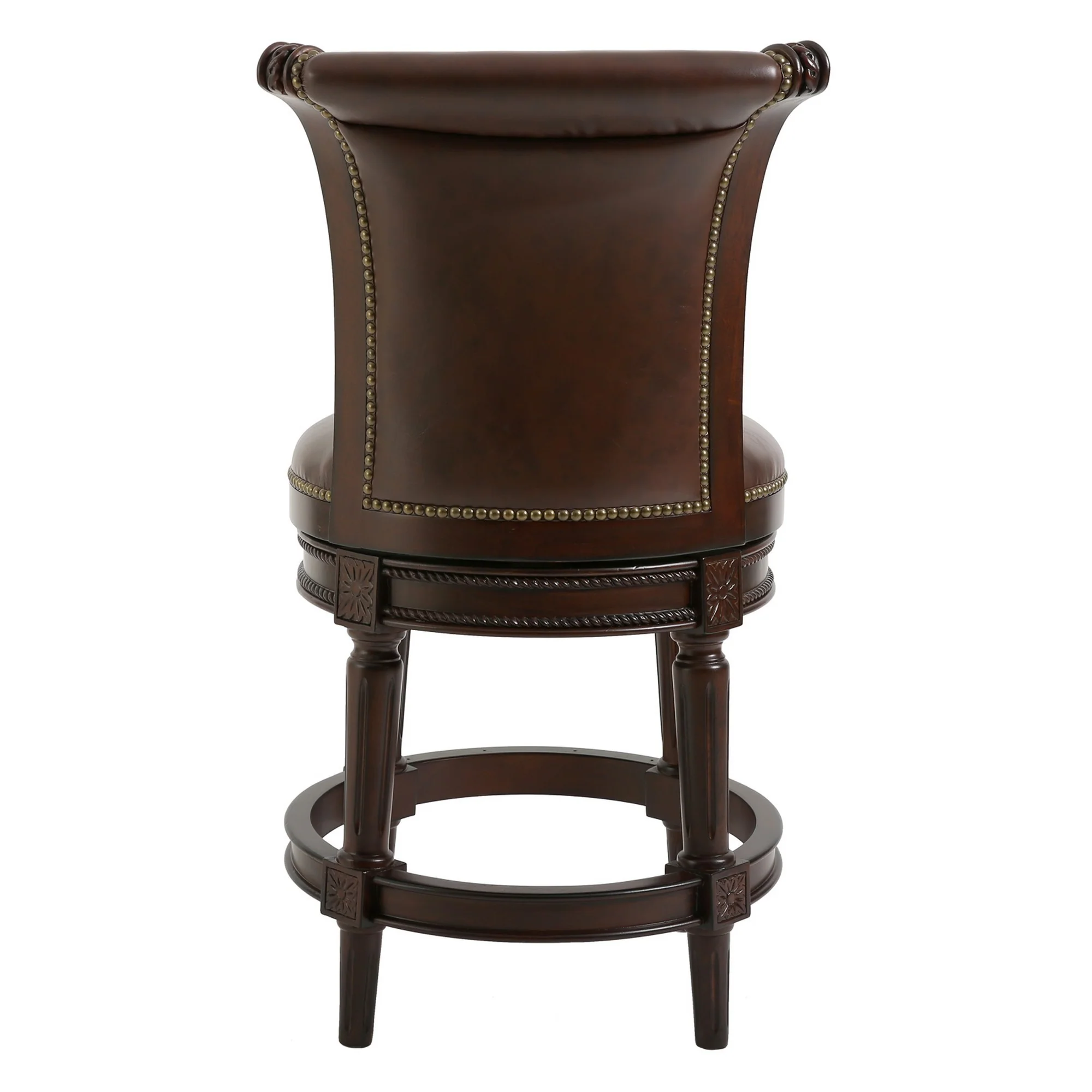 39" Walnut Hardwood Frame Upholstered Bar Stool By Homeroots - Image 5