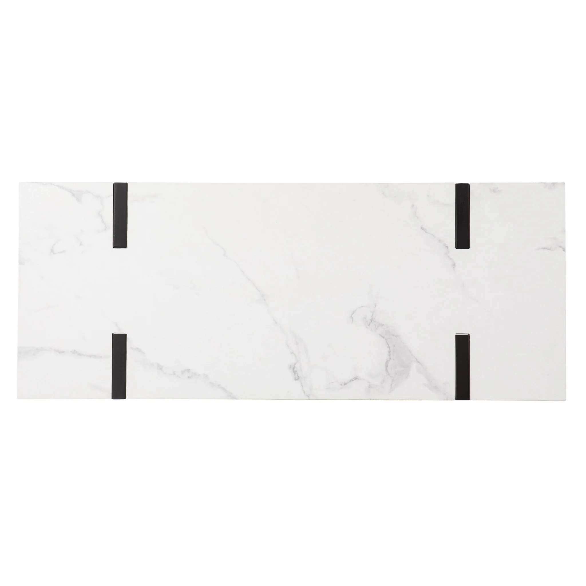 39" White and Black Faux Marble Sled Console Table By Homeroots - Image 4