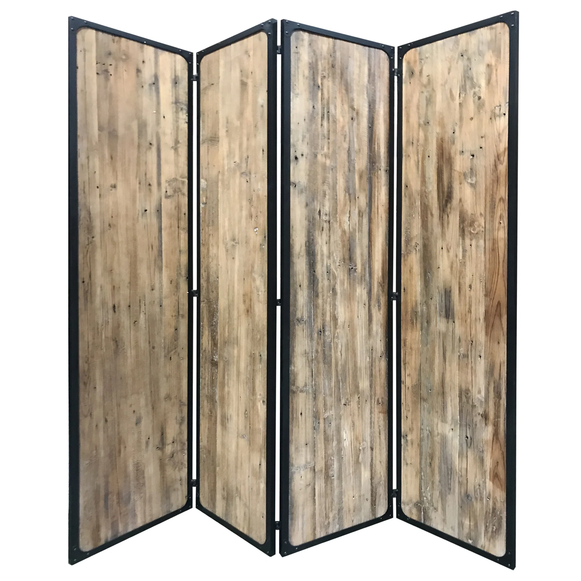 4 Panel Brown Room Divider By Homeroots - Image 2