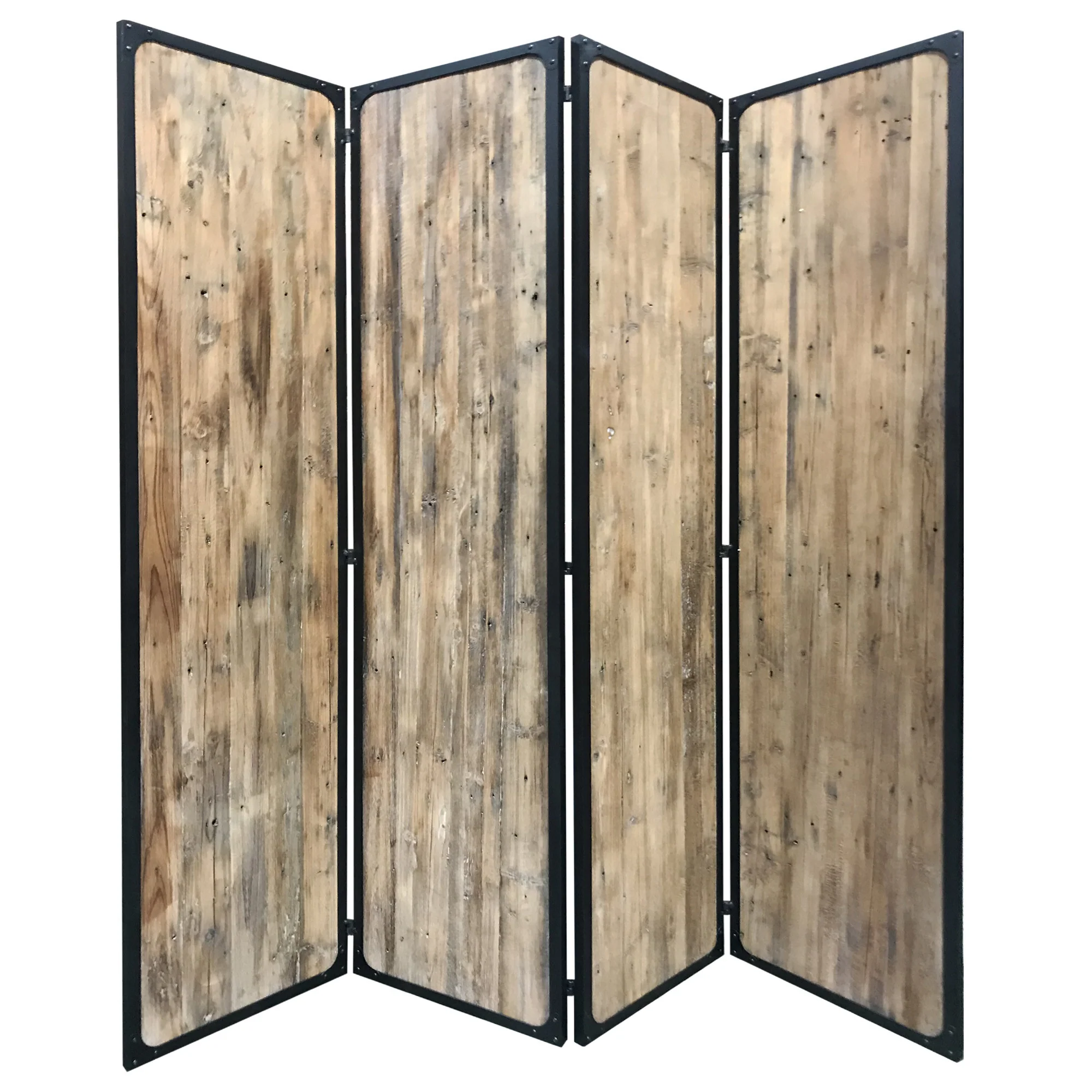 4 Panel Brown Room Divider By Homeroots - Image 4