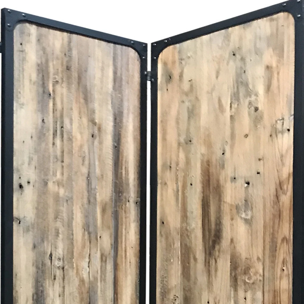 4 Panel Brown Room Divider By Homeroots - Image 5