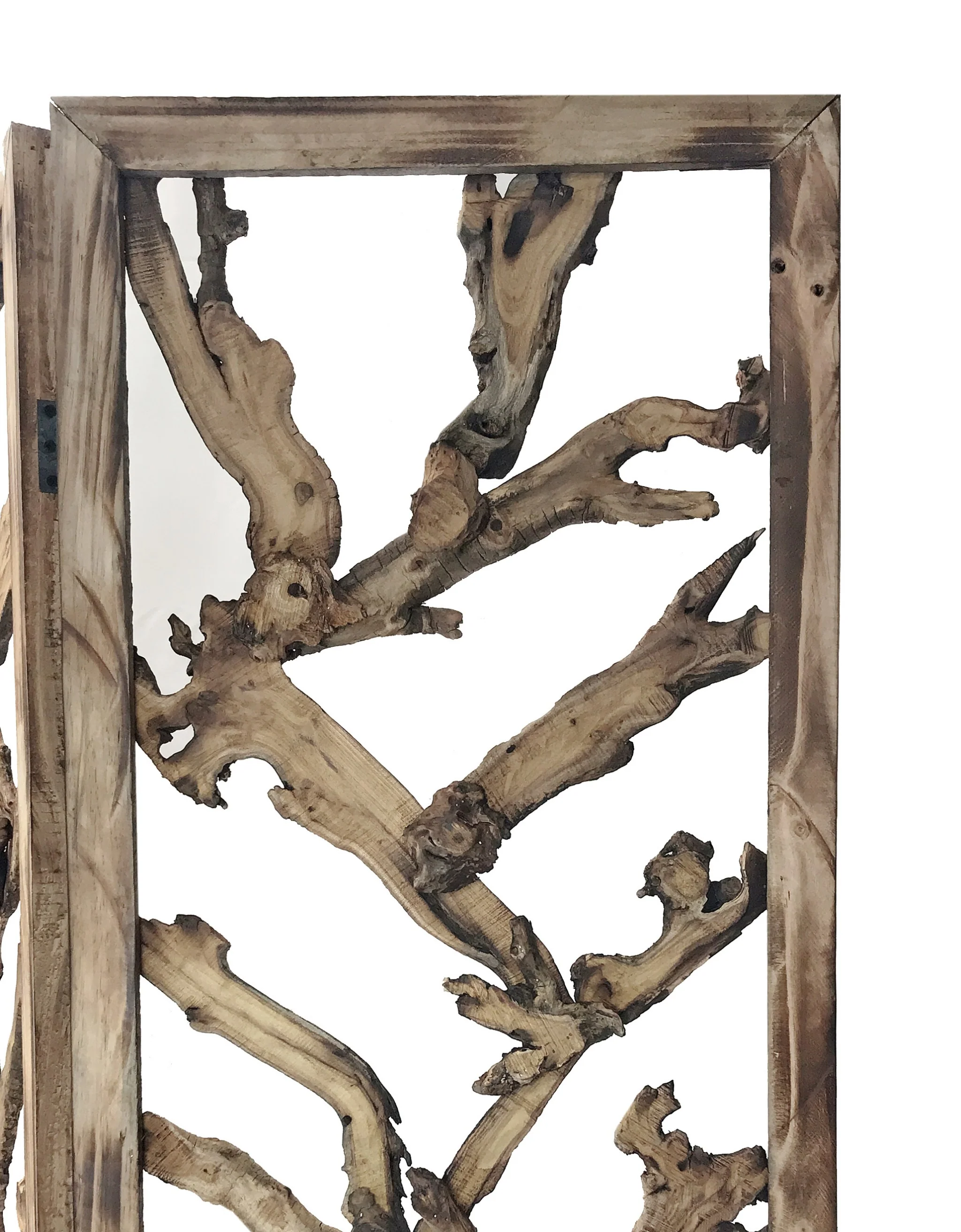 4 Panel Room Divider with Tropical Leaf By Homeroots - Image 5