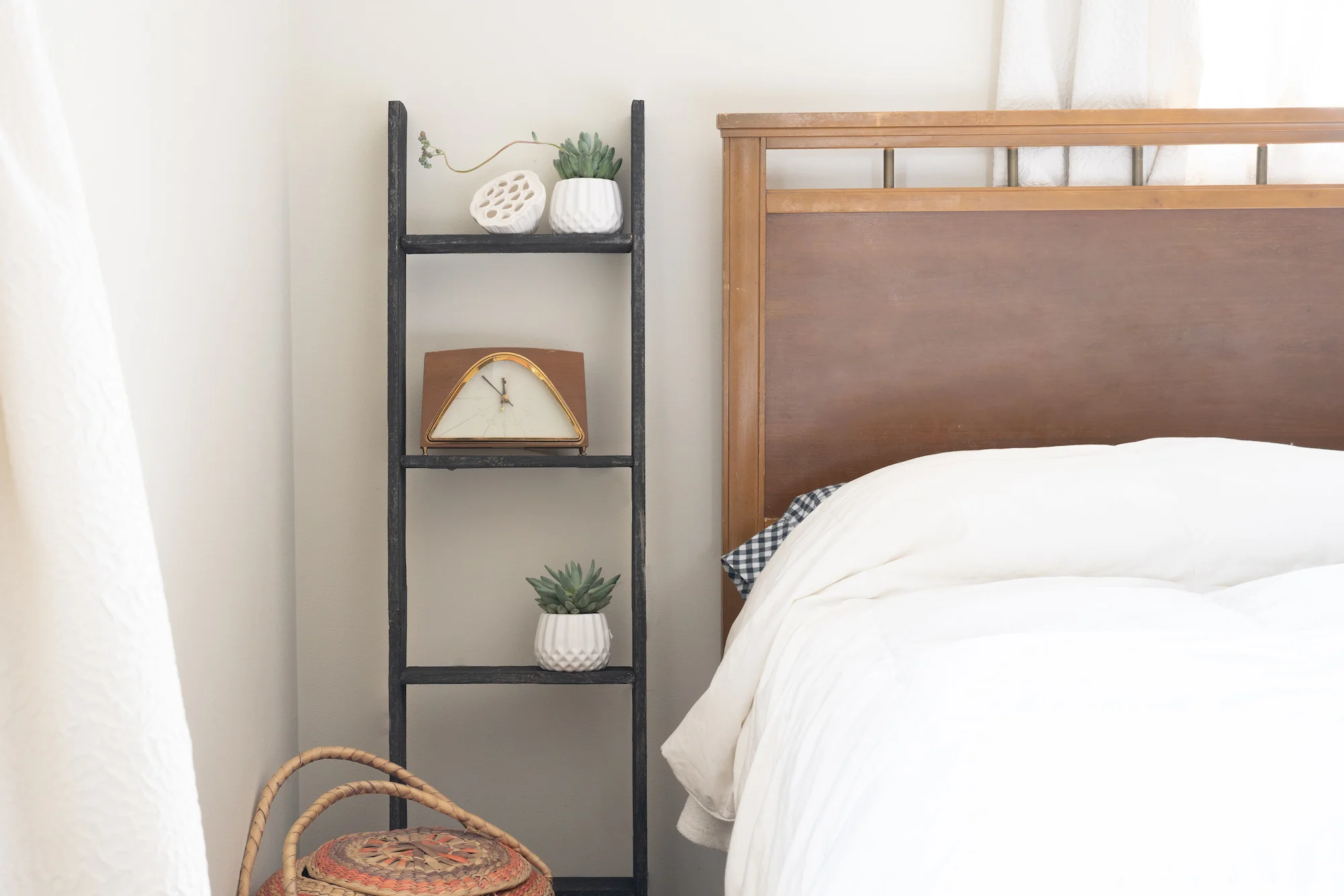 4 Step Blackwash Rustic Wood Ladder Shelf By Homeroots - Image 6