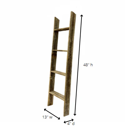 4 Step Rustic Black Wood Ladder Shelf By Homeroots - Image 5