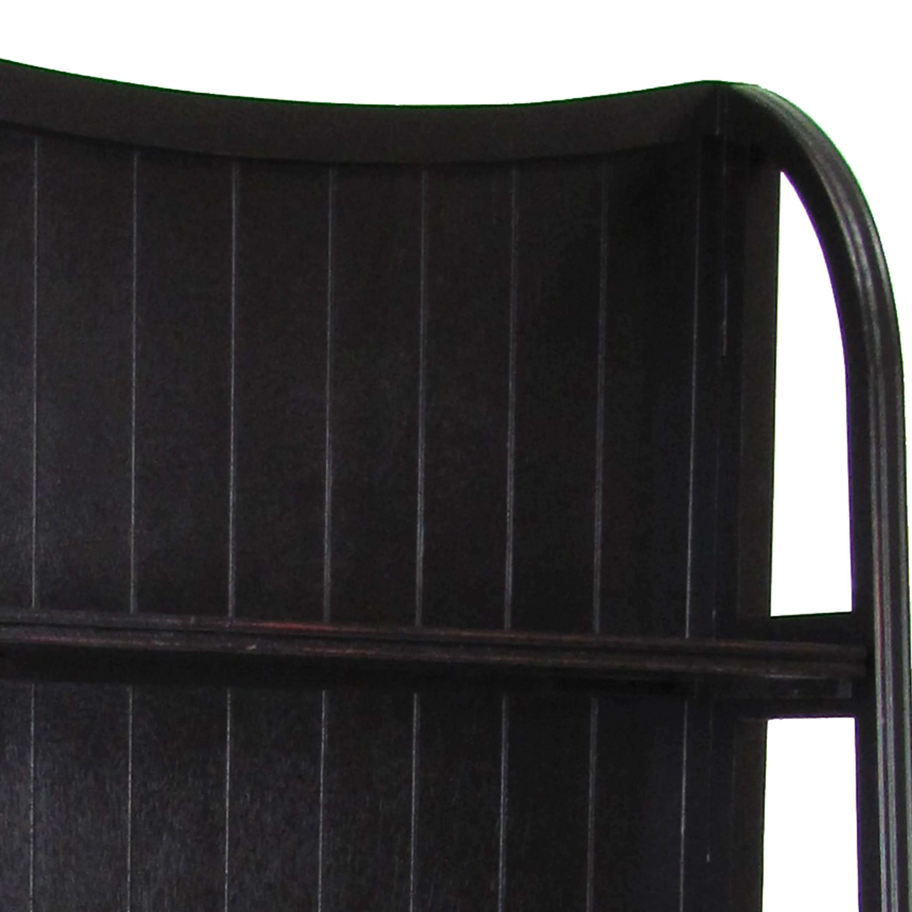 4 Tier Foldable Shelf Display Stand with Plank Style Back, Black By Benzara - Image 4