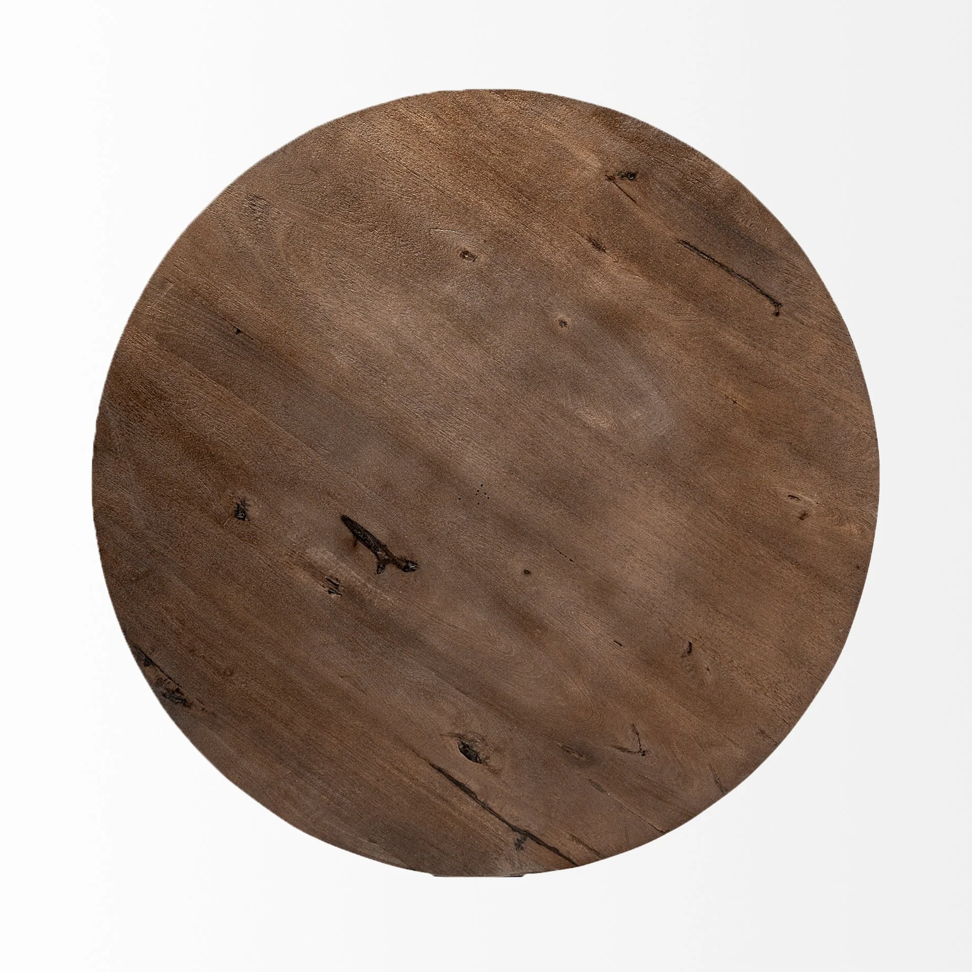 40.5' Round Solid Wood Top Black Metal Base Coffee Table By Homeroots - Image 4