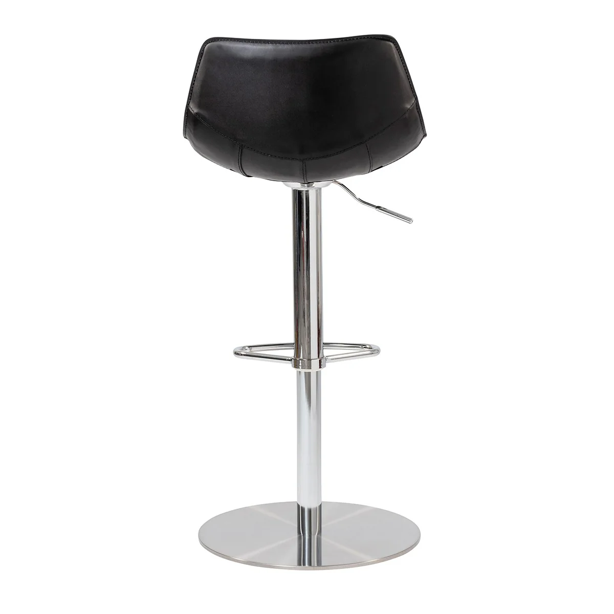 40" Black And Silver Steel Swivel Low Back Bar Height Chair With Footrest By Homeroots - Image 6