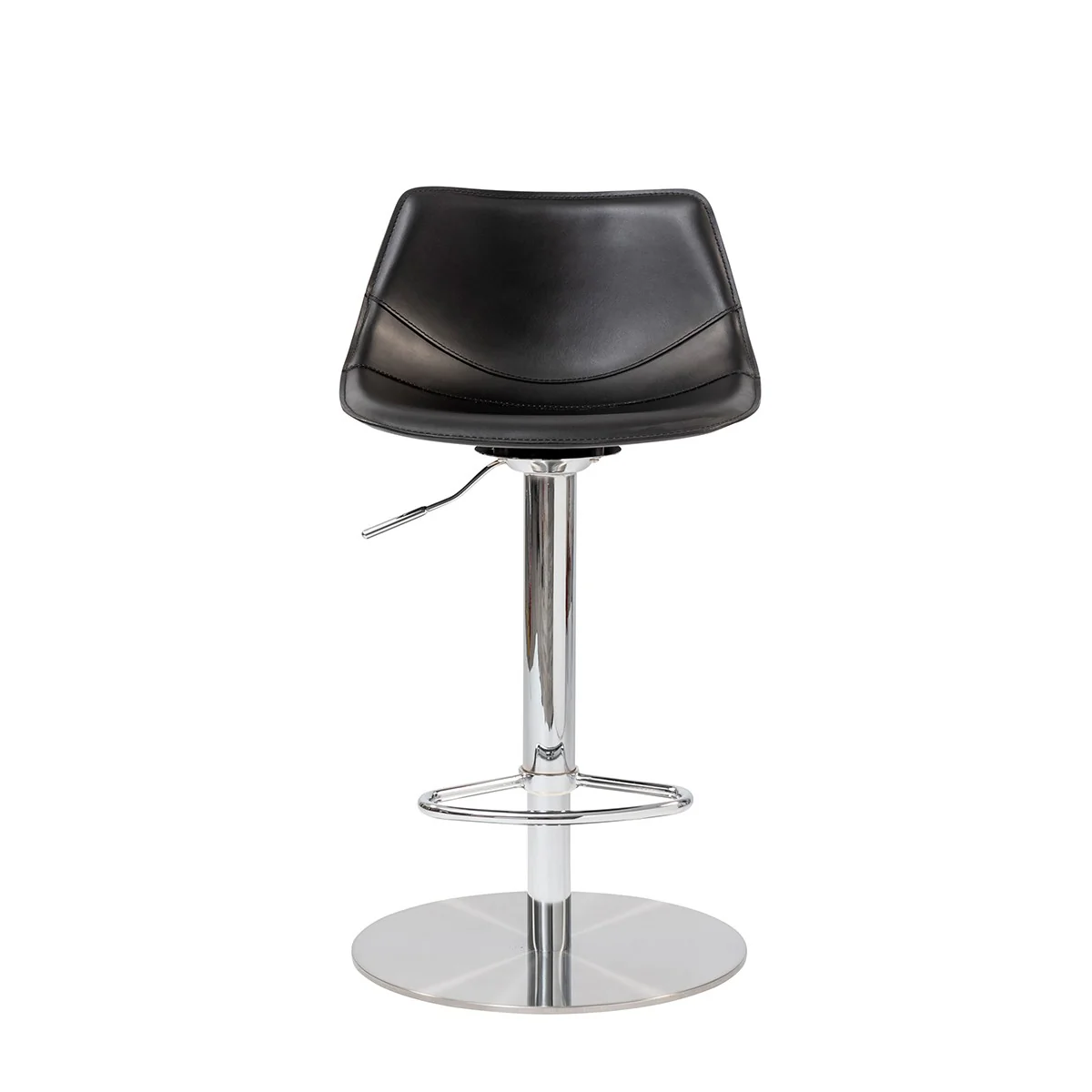 40" Black And Silver Steel Swivel Low Back Bar Height Chair With Footrest By Homeroots - Image 7