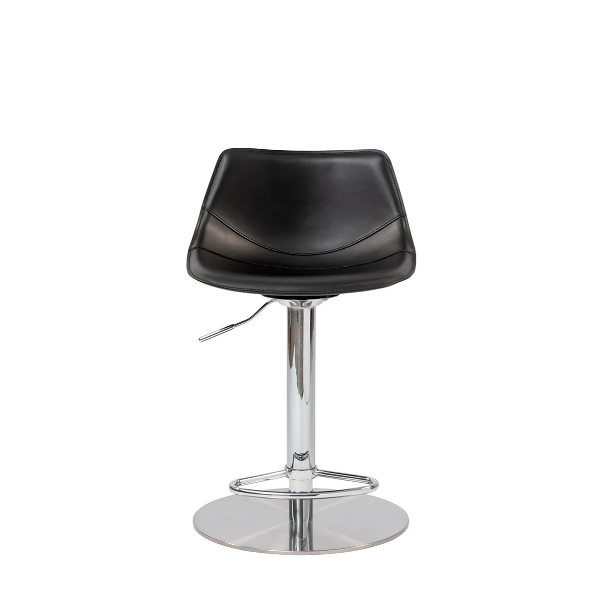 40" Black And Silver Steel Swivel Low Back Bar Height Chair With Footrest By Homeroots - Image 8