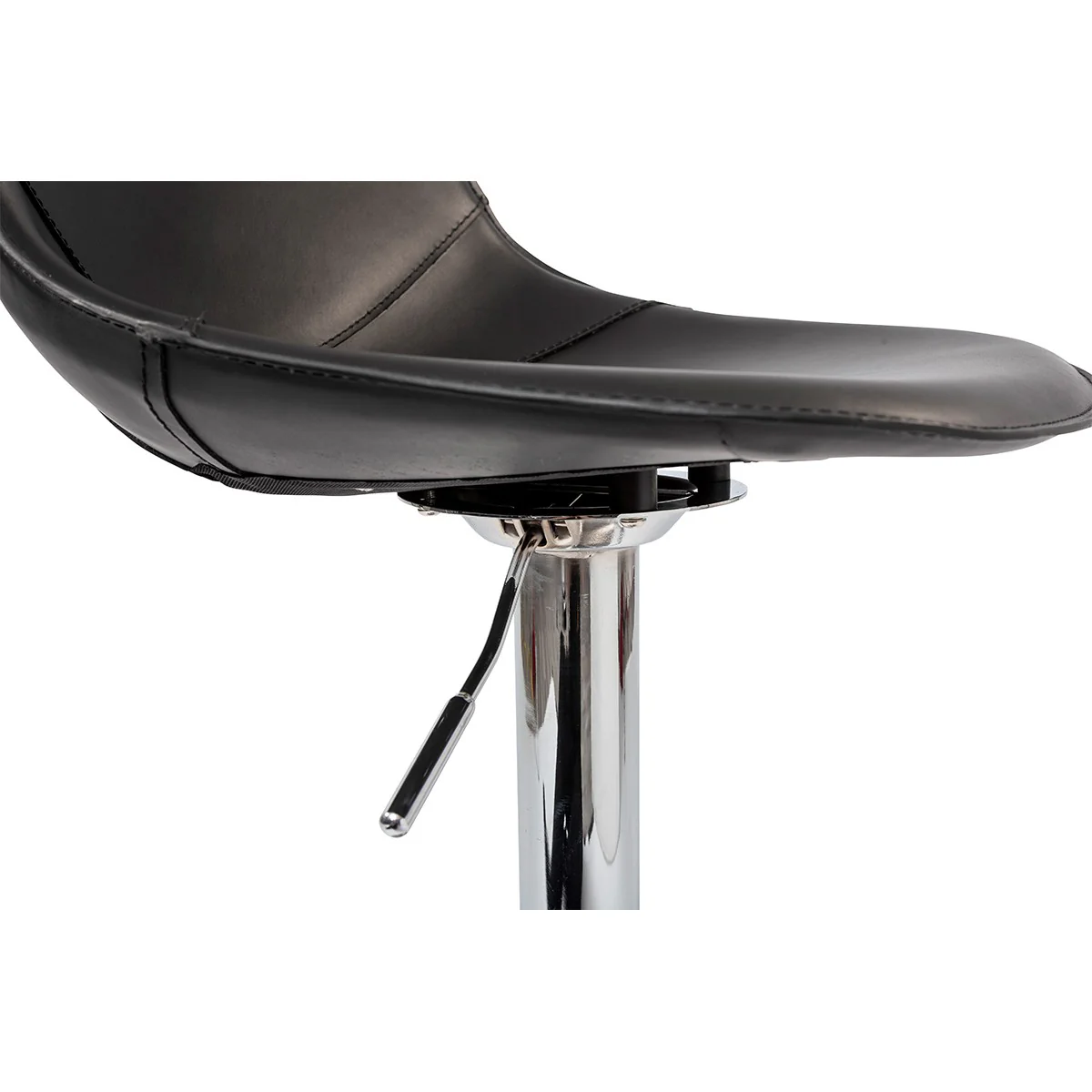 40" Black And Silver Steel Swivel Low Back Bar Height Chair With Footrest By Homeroots - Image 9