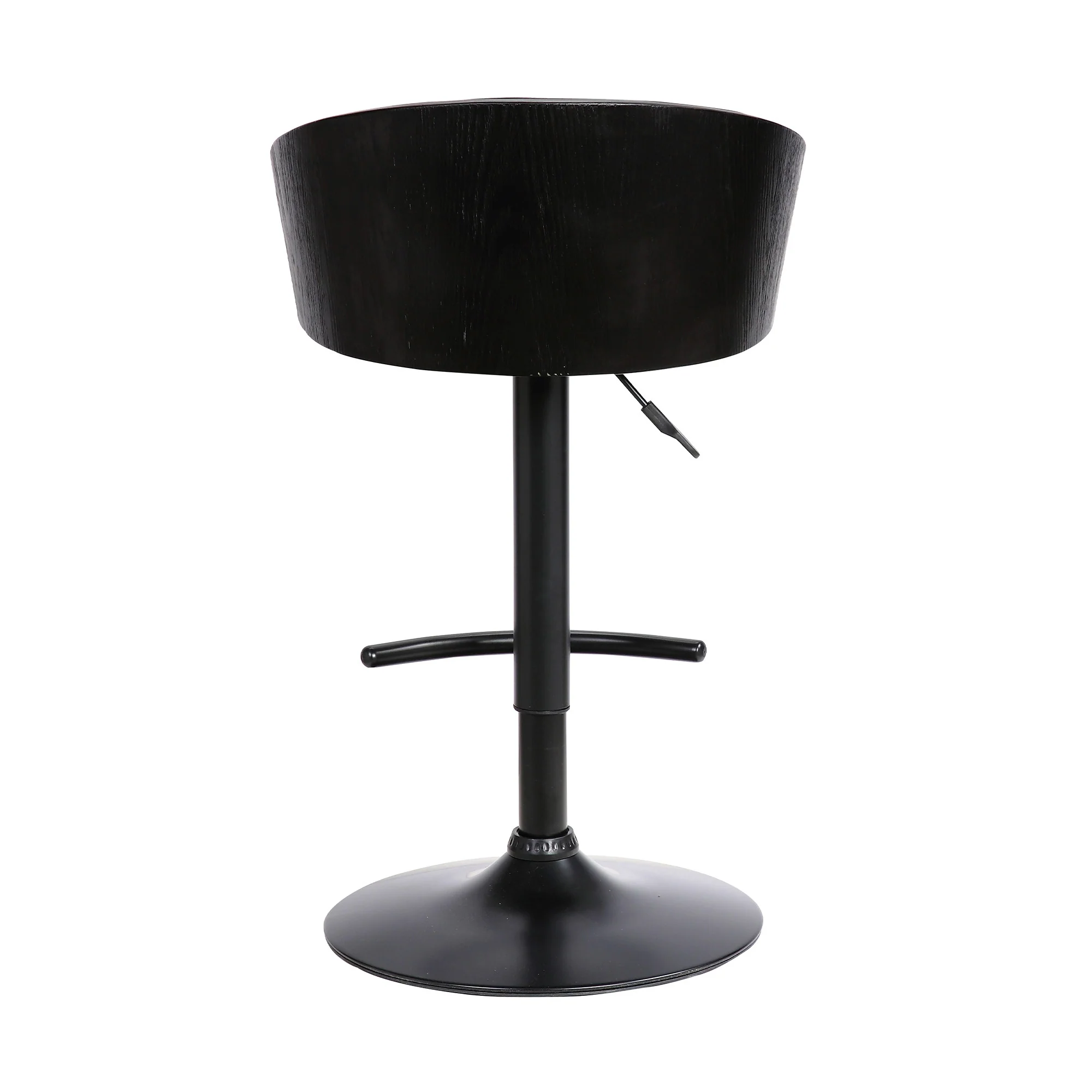 40" Black Faux Leather And Iron Swivel Low Back Adjustable Height Bar Chair With Footrest By Homeroots - Image 5