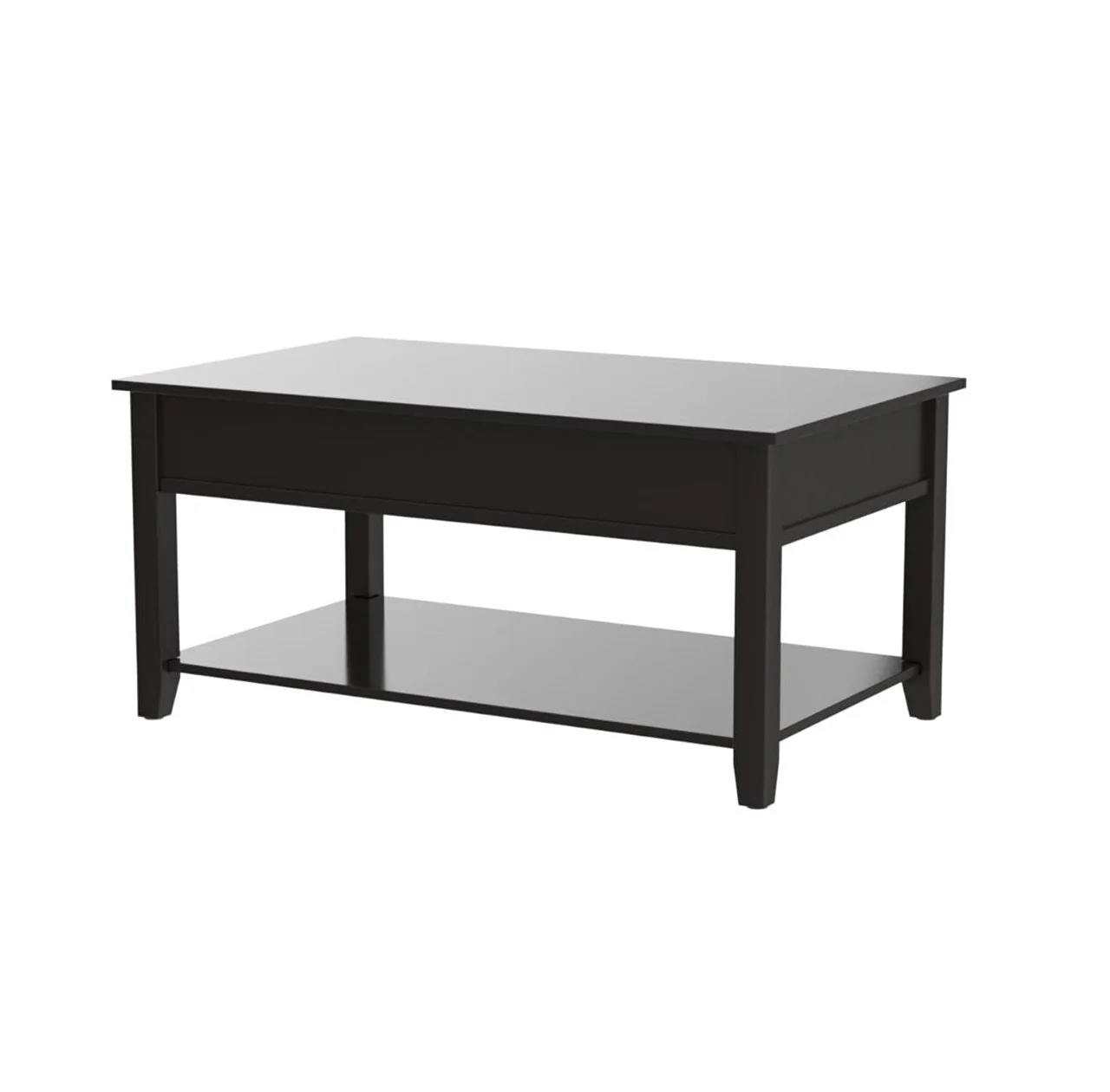 40" Black Manufactured Wood Lift Top Coffee Table With Storage By Homeroots - Image 2
