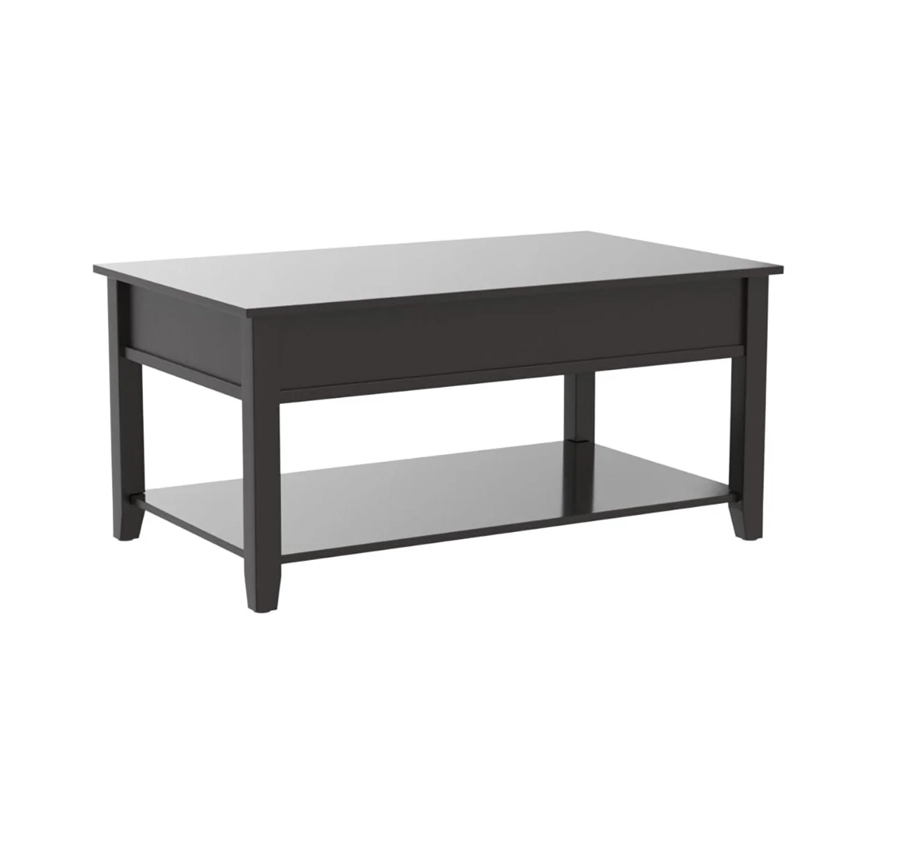 40" Black Manufactured Wood Lift Top Coffee Table With Storage By Homeroots - Image 3