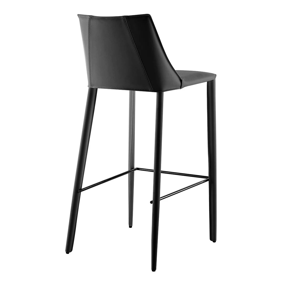 40" Black Steel Low Back Bar Height Chair With Footrest By Homeroots - Image 5
