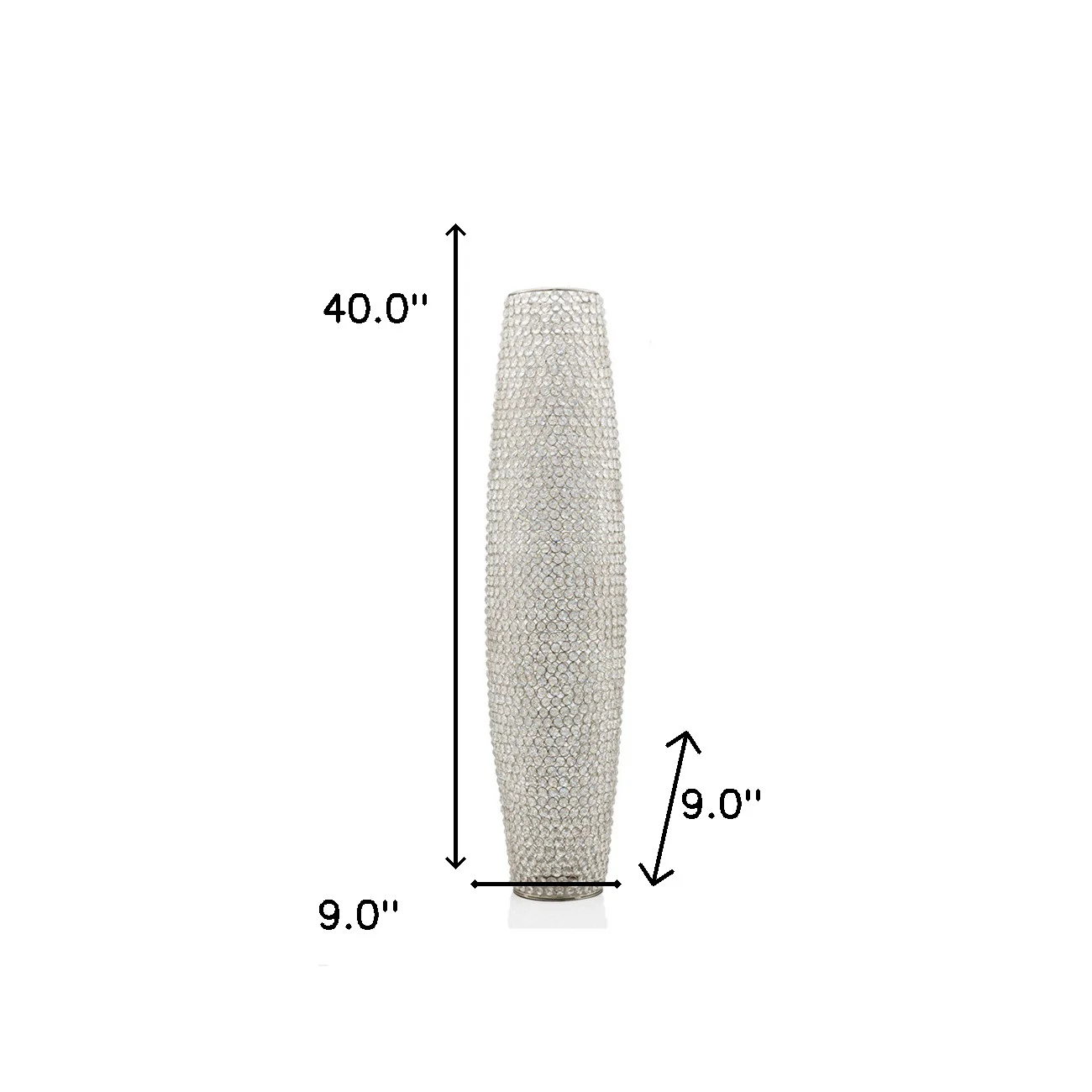 40" Bling Faux Crystal Beads Barrel Floor Vase By Homeroots - Image 3
