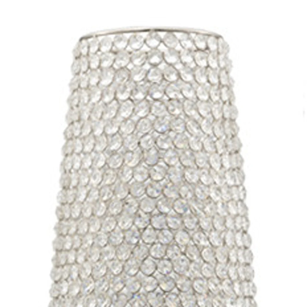 40" Bling Faux Crystal Beads Barrel Floor Vase By Homeroots - Image 5