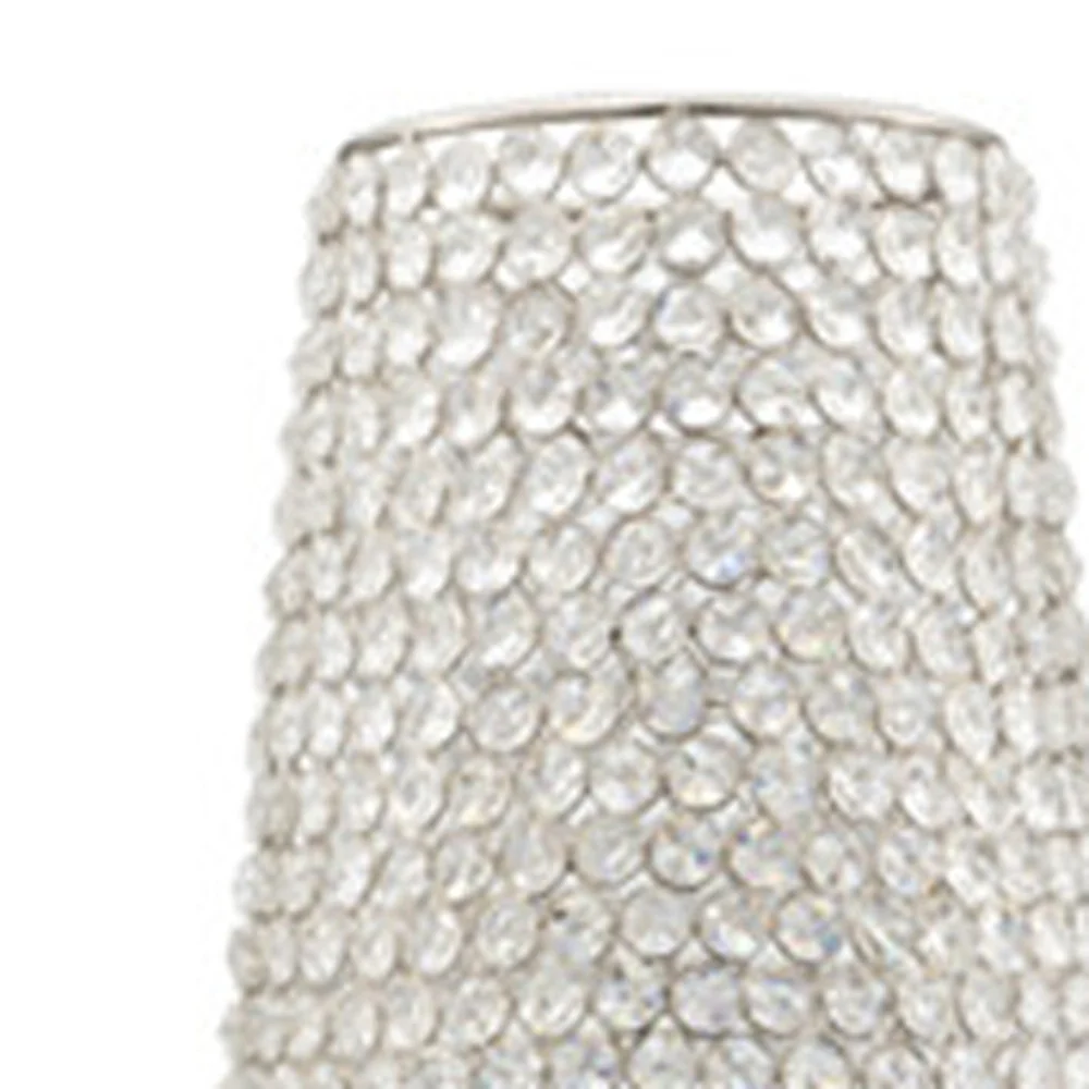 40" Bling Faux Crystal Beads Barrel Floor Vase By Homeroots - Image 6