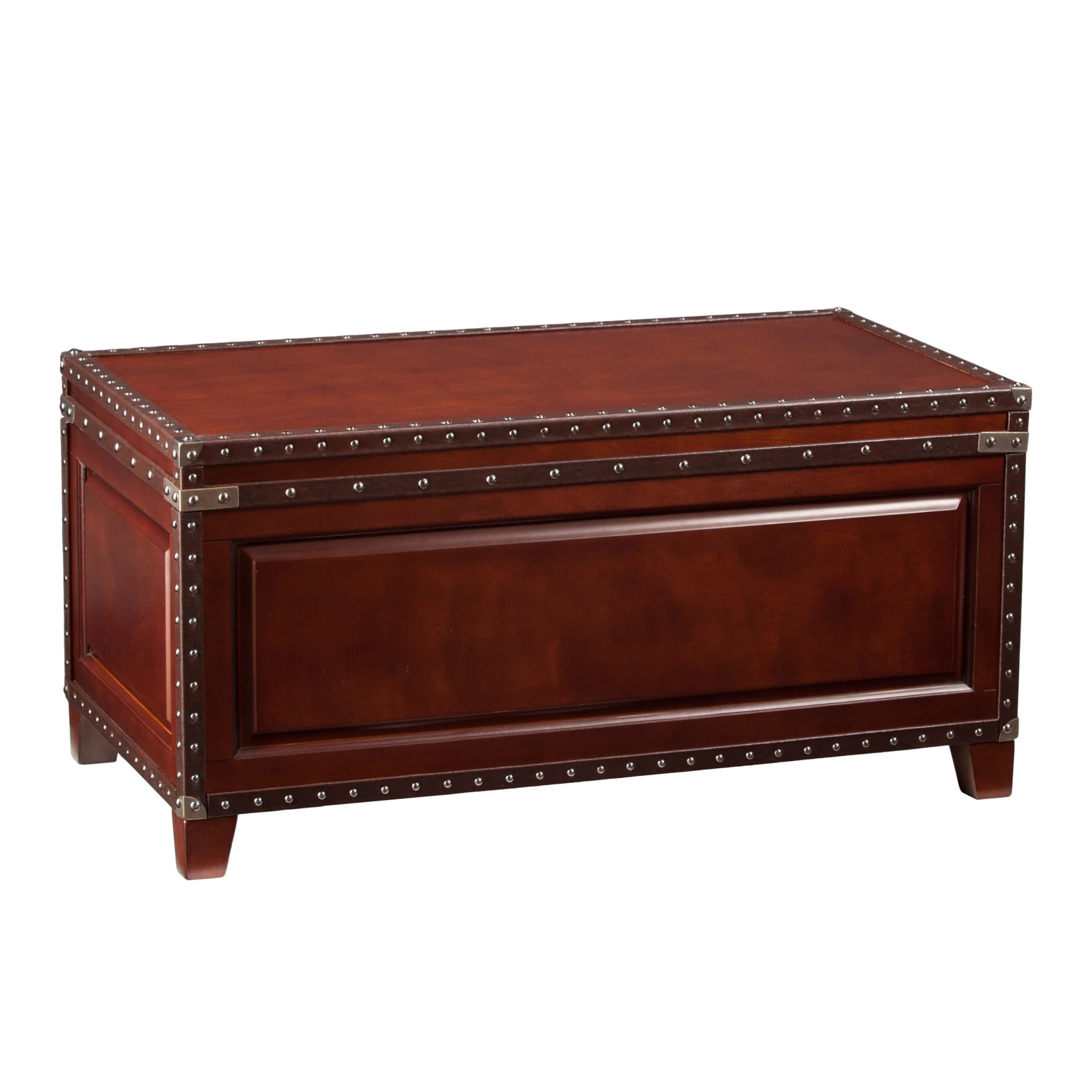 40" Brown Solid Wood And Metal Rectangular Coffee Table By Homeroots - Image 3