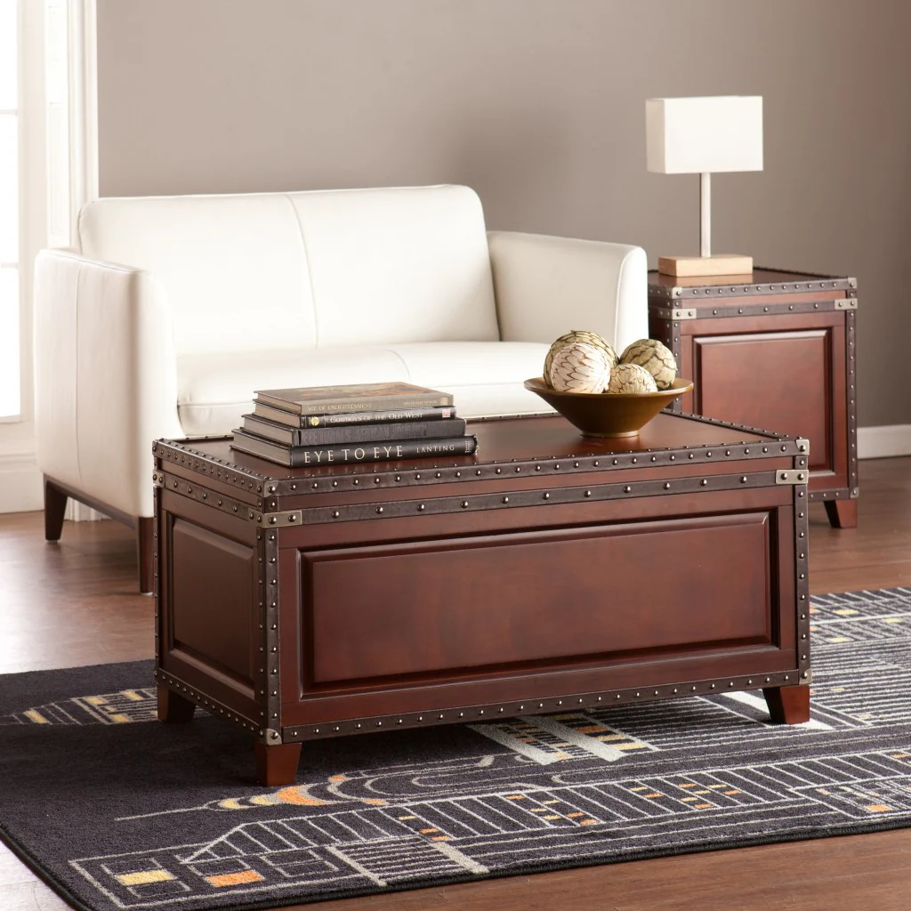 40" Brown Solid Wood And Metal Rectangular Coffee Table By Homeroots - Image 5