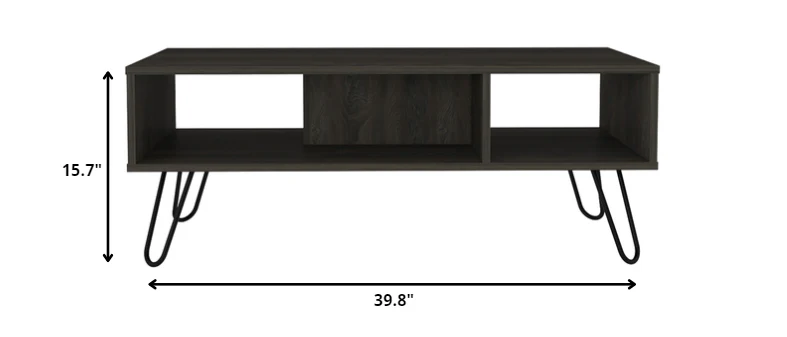 40" Carbon Espresso Manufactured Wood Rectangular Coffee Table By Homeroots - Image 4