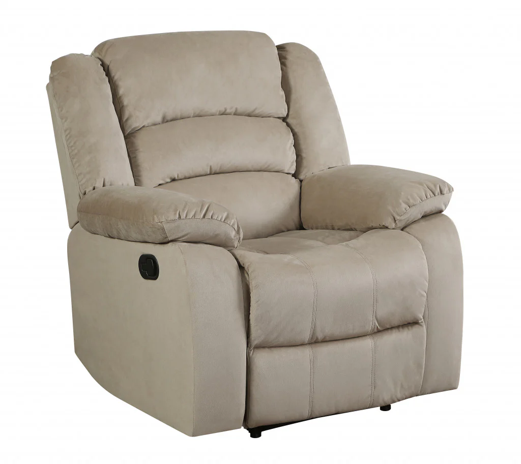 40" Contemporary Beige Fabric Chair By Homeroots - Image 2