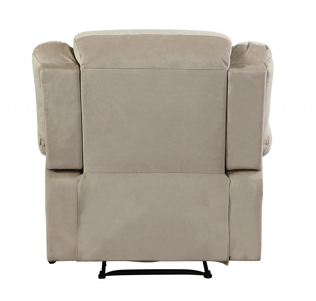 40" Contemporary Beige Fabric Chair By Homeroots - Image 3