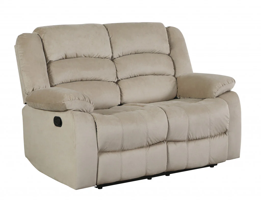 40" Contemporary Beige Fabric Loveseat By Homeroots - Image 2