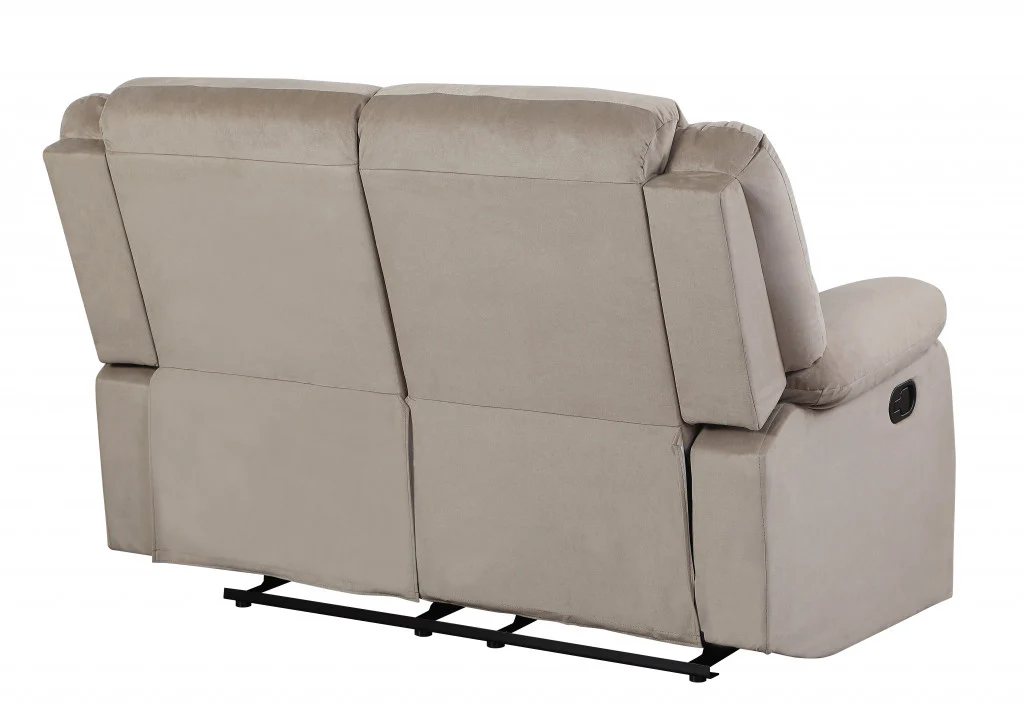 40" Contemporary Beige Fabric Loveseat By Homeroots - Image 3