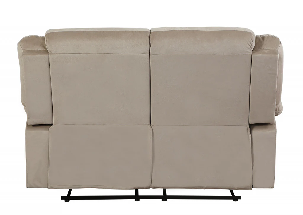 40" Contemporary Beige Fabric Loveseat By Homeroots - Image 4