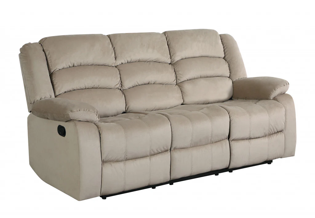 40" Contemporary Beige Fabric Sofa By Homeroots - Image 2