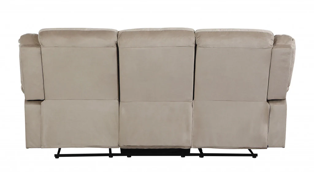 40" Contemporary Beige Fabric Sofa By Homeroots - Image 3