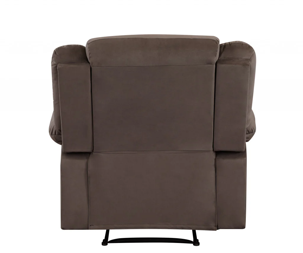 40" Contemporary Brown Fabric Chair By Homeroots - Image 4
