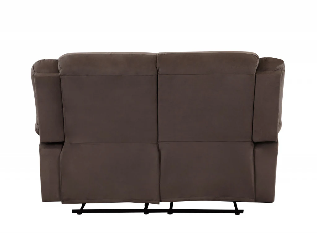 40" Contemporary Brown Fabric Loveseat By Homeroots - Image 4