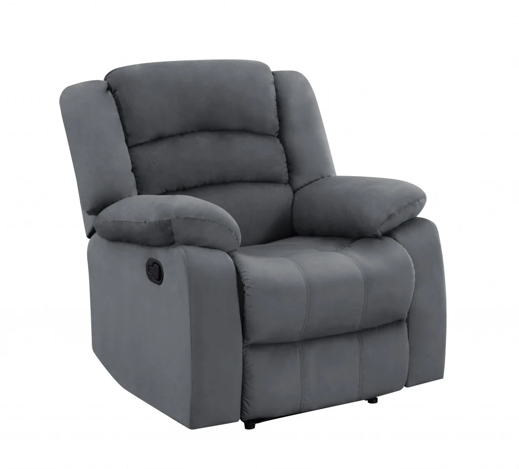 40" Contemporary Grey Fabric Chair By Homeroots - Image 2