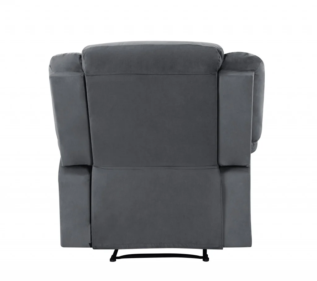 40" Contemporary Grey Fabric Chair By Homeroots - Image 4