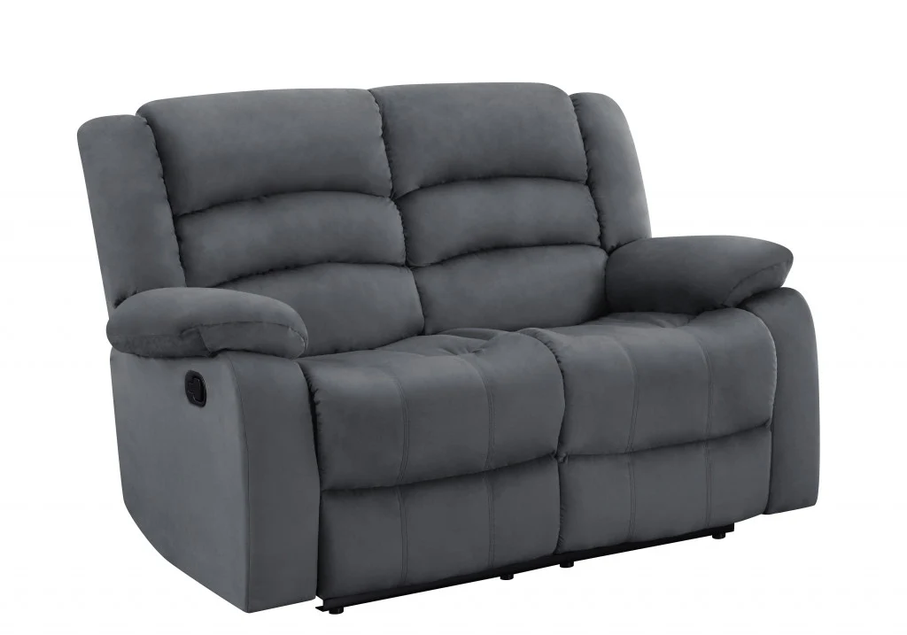 40" Contemporary Grey Fabric Loveseat By Homeroots - Image 2