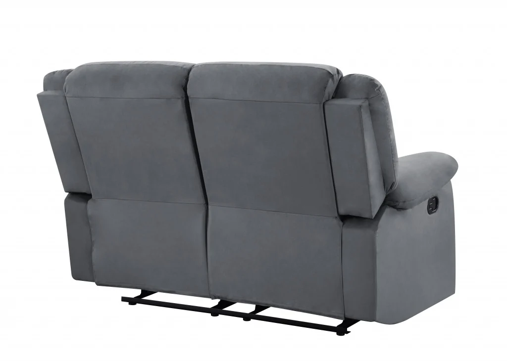 40" Contemporary Grey Fabric Loveseat By Homeroots - Image 3