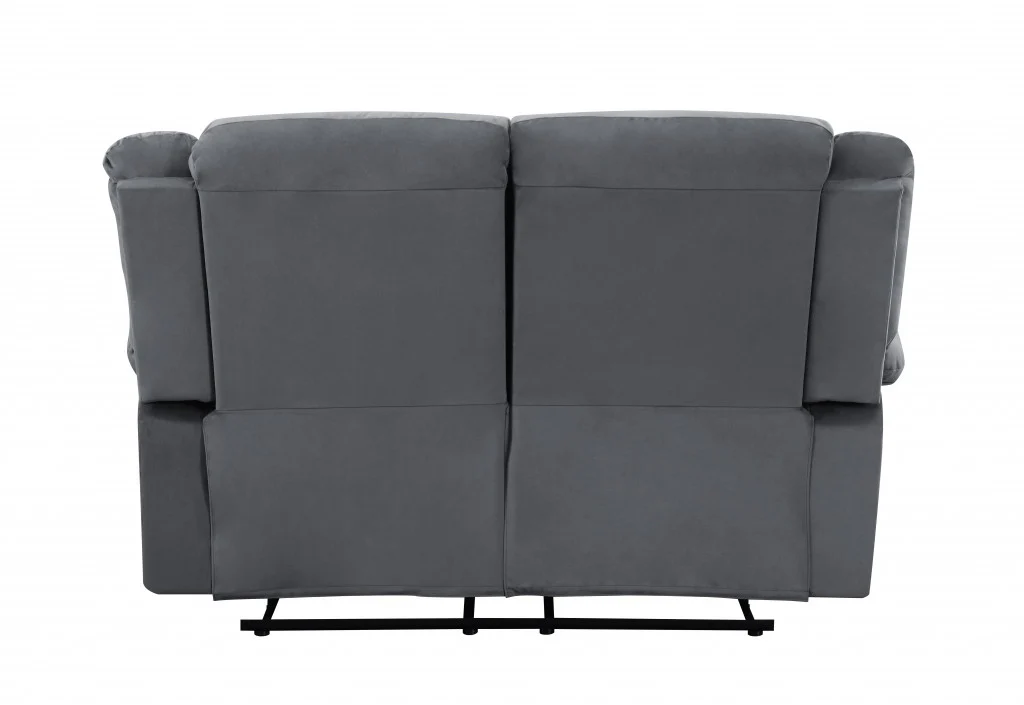 40" Contemporary Grey Fabric Loveseat By Homeroots - Image 4