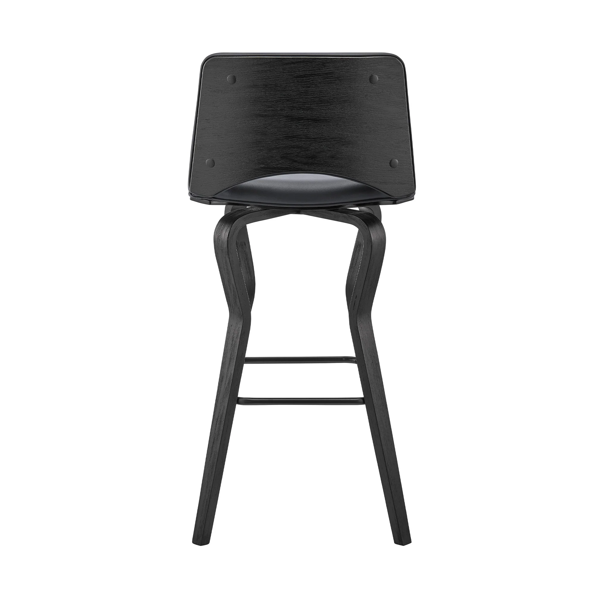 40" Dark Gray Faux Leather And Iron Swivel Low Back Bar Height Chair By Homeroots - Image 5