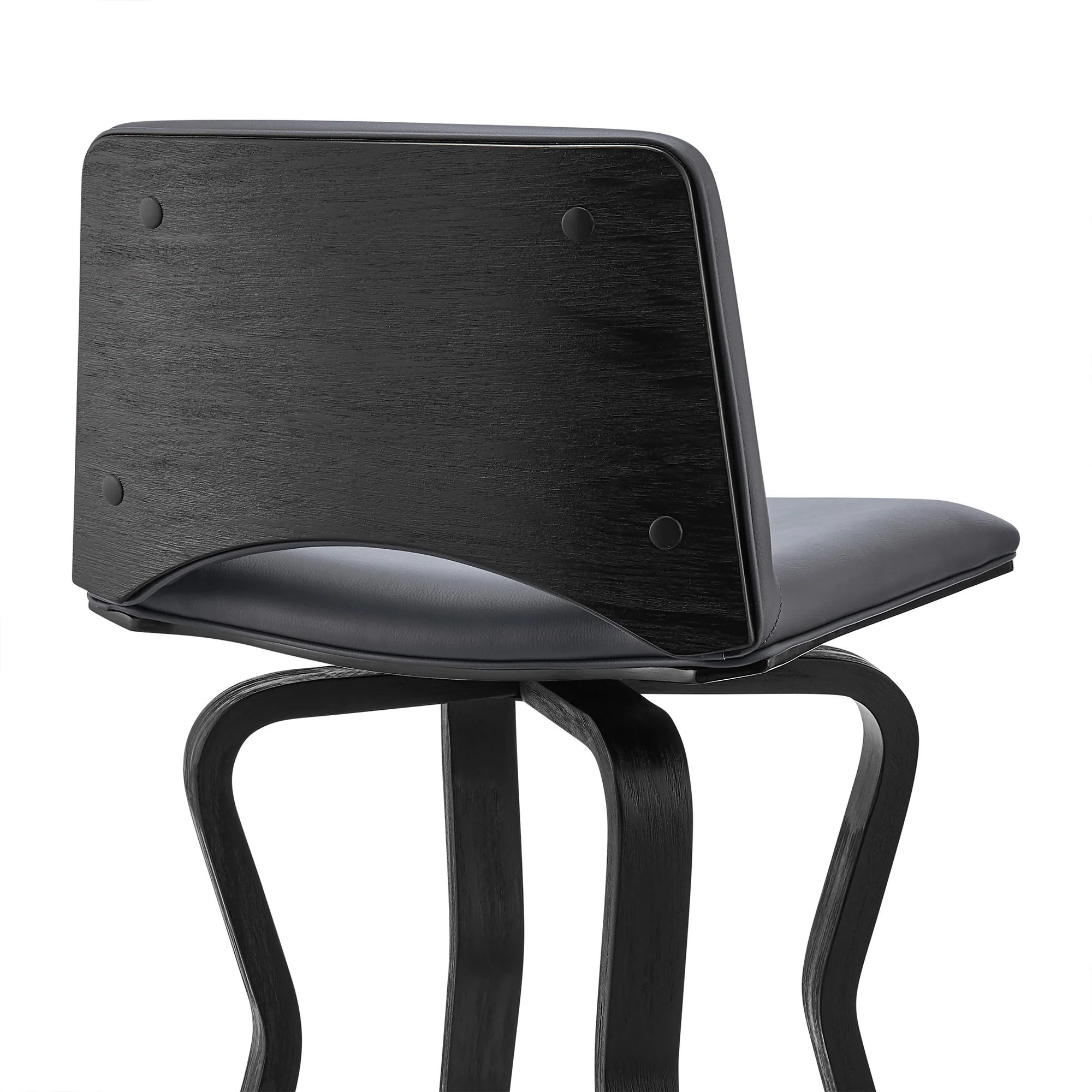 40" Dark Gray Faux Leather And Iron Swivel Low Back Bar Height Chair By Homeroots - Image 8
