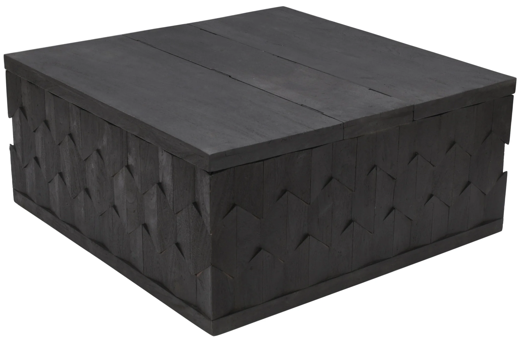 40" Dark Gray Solid Wood Square Distressed Coffee Table By Homeroots - Image 2