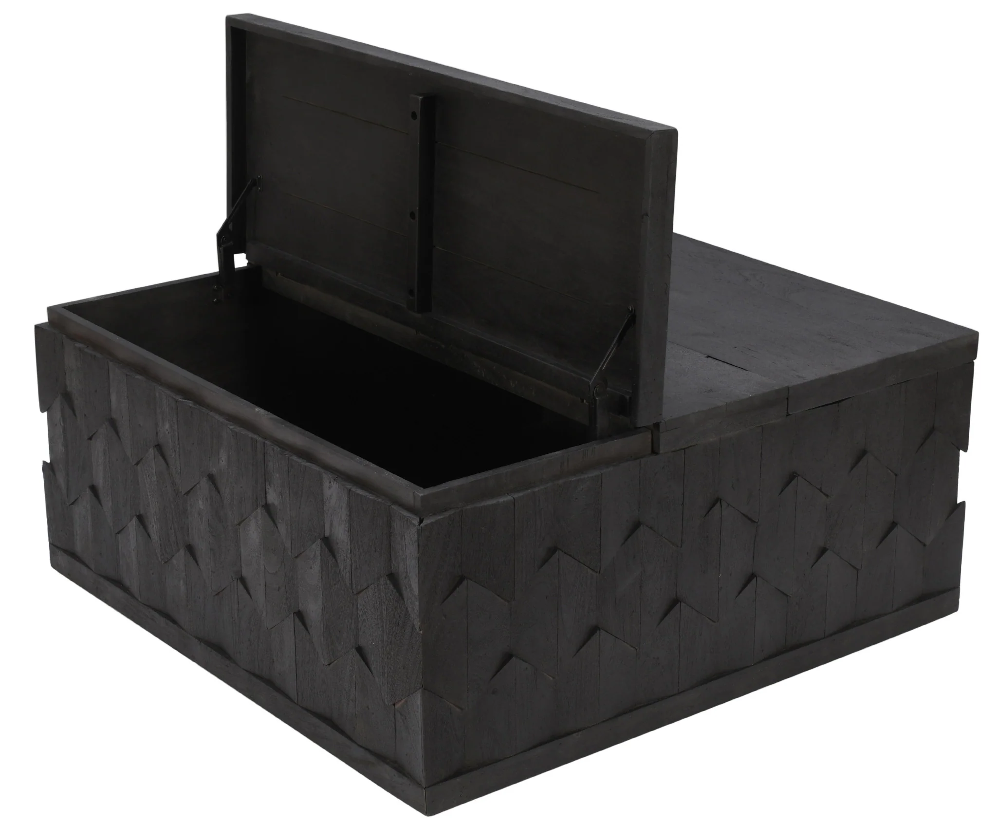 40" Dark Gray Solid Wood Square Distressed Coffee Table By Homeroots - Image 3