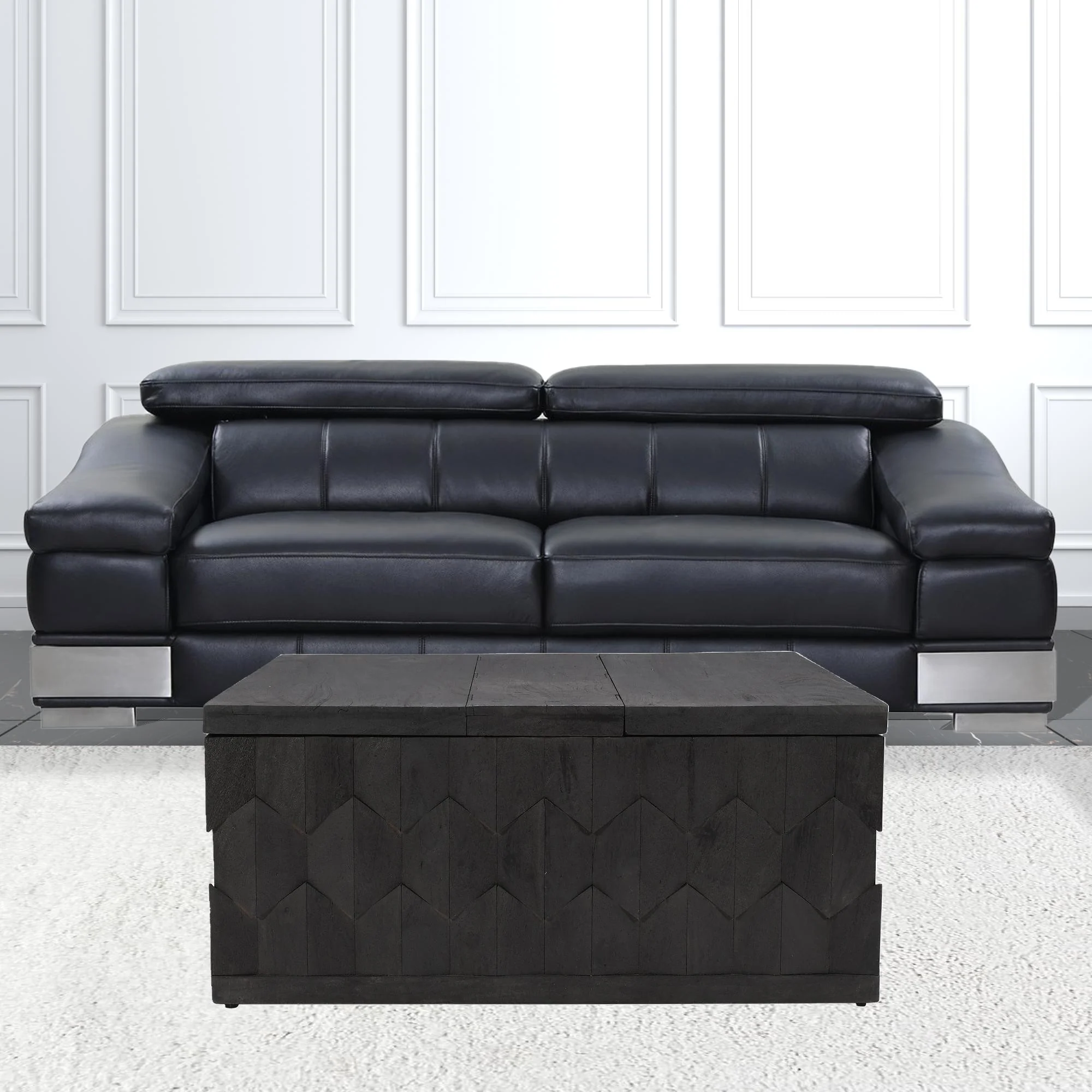 40" Dark Gray Solid Wood Square Distressed Coffee Table By Homeroots - Image 5