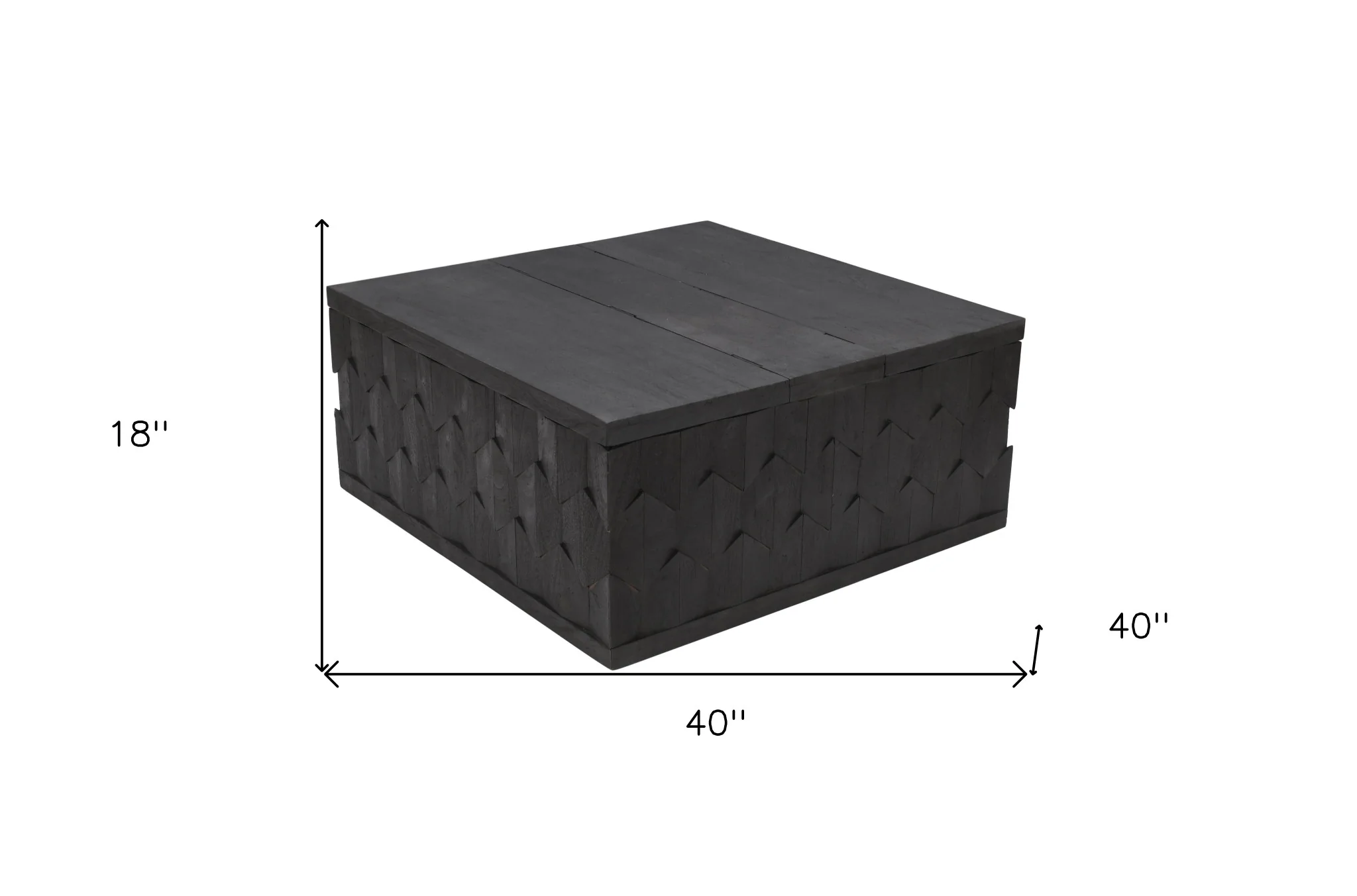 40" Dark Gray Solid Wood Square Distressed Coffee Table By Homeroots - Image 6